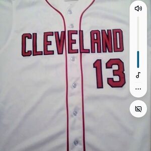 Cleveland White and Red Men's Baseball Jersey